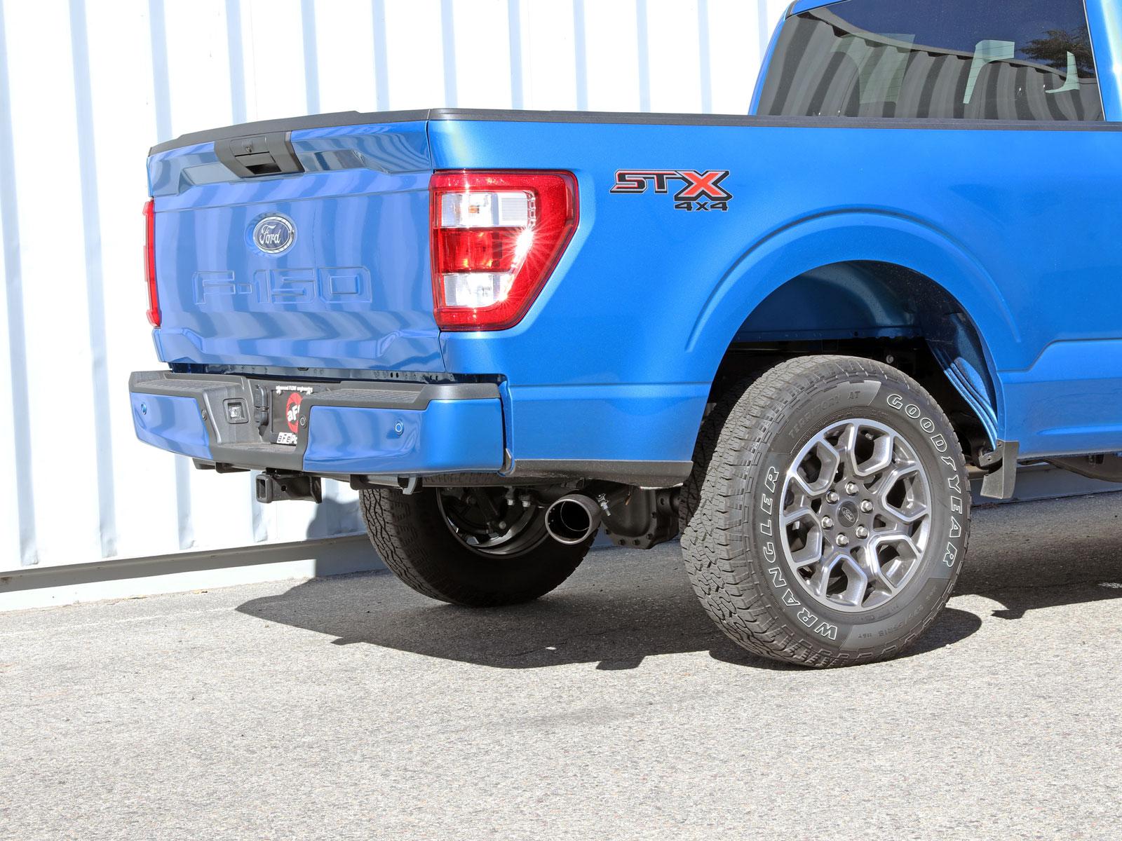 AFE 49-43125-B Apollo GT Series 3 IN to 3-1/2 IN 409 Stainless Steel Cat-Back Exhaust System w/ Black Tip (2021-2025 Ford F-150 V6-2.7 TT / 3.5L TT / V8-5.0L)