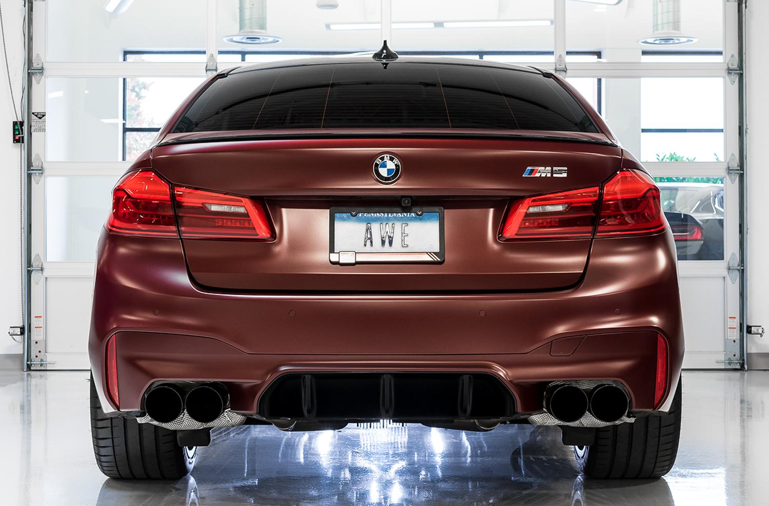 AWE Tuning 18-22 BMW M5 (F90) 4.4T AWD SwitchPath Axle-back Exhaust - Diamond Black Tips - 3025-43065