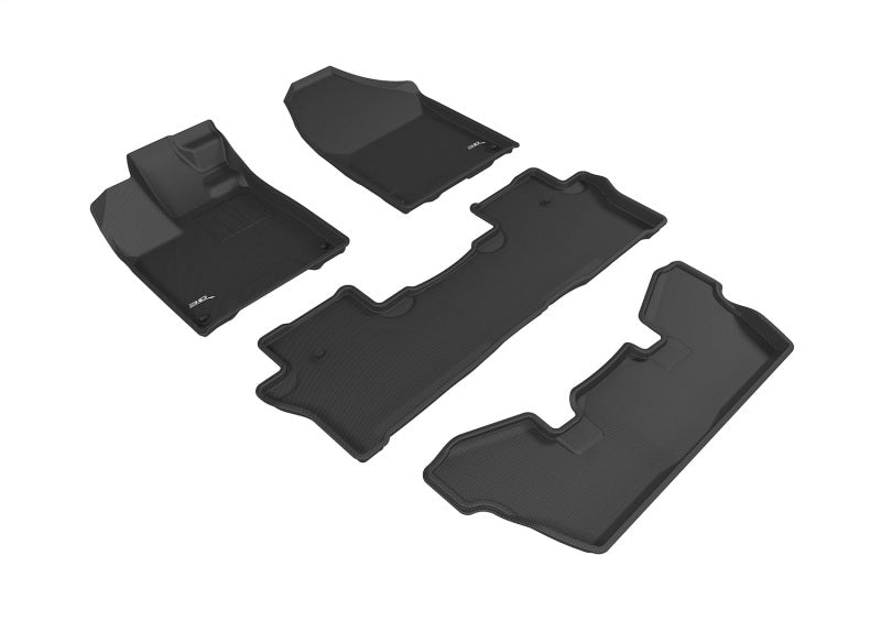 3D MAXpider 2016-2020 Honda Pilot 7-Passenger Kagu 1st & 2nd & 3rd Row Floormats - Black