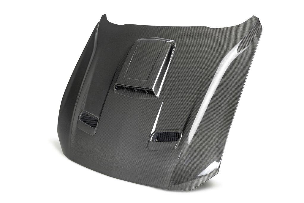 Anderson Composites Double Sided Type-SK Carbon Fiber Hood (2021-2022 Ford Mustang Mach 1) - AC-HD21FDMUM1-SK-DS