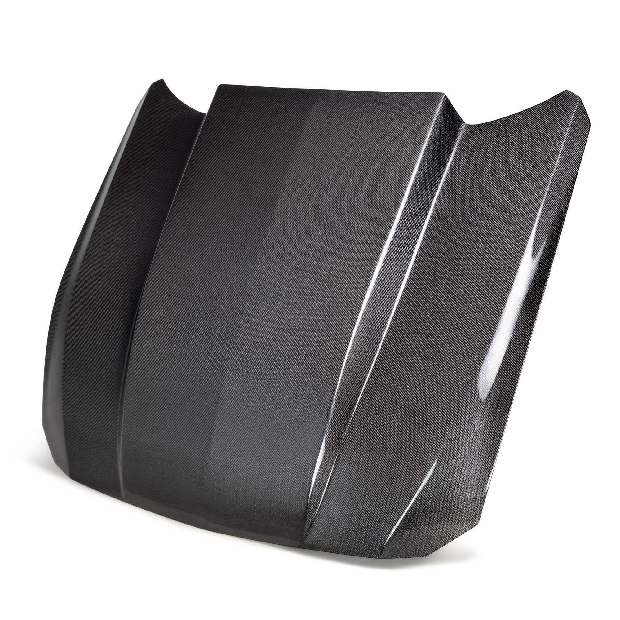 Anderson Composites Type-CJ Double-Sided Carbon Fiber Cowl Hood – 2024 - 2026 Mustang (AC-HD24FDMU-CJ-DS)