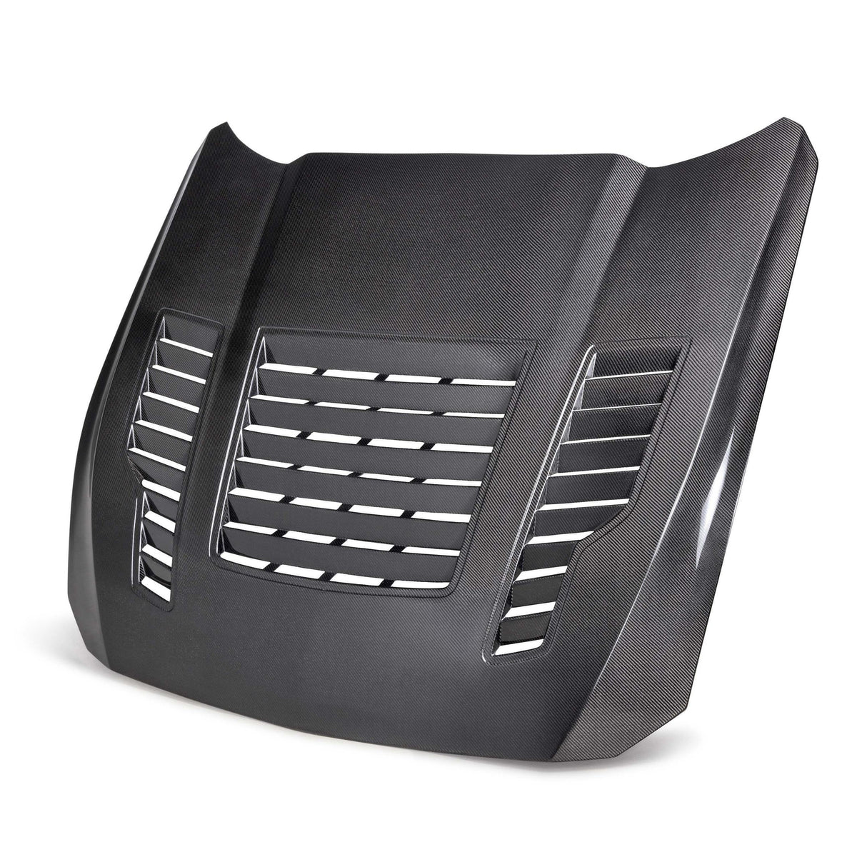 Anderson Composites Type-GT4 Double-Sided Carbon Fiber Hood – 2024 - 2026 Mustang (AC-HD24FDMU-GT4-DS)