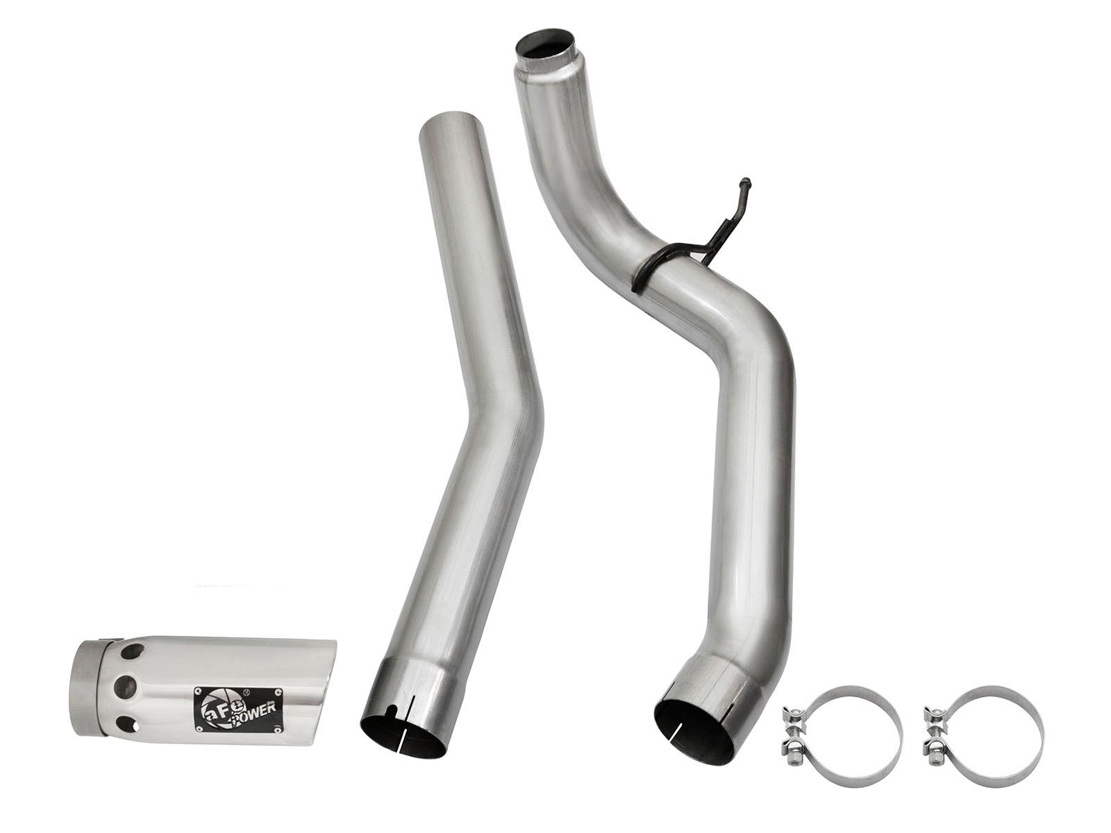AFE Large Bore-HD 4 IN DPF-Back Stainless Steel Exhaust System w/Polished Tip (2016-2019 Titan XD) - 49-46113-P