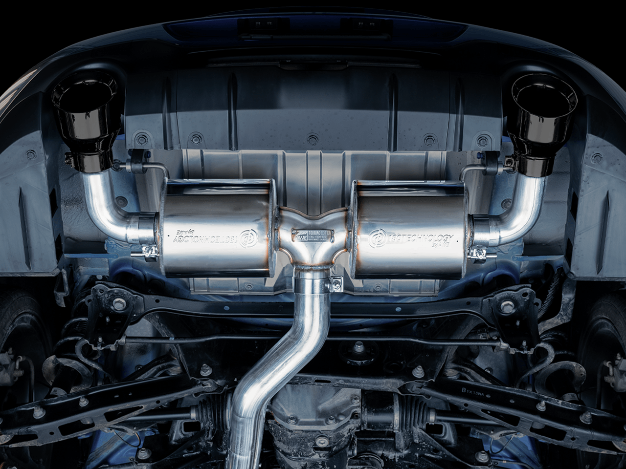 AWE Touring Edition Exhaust - Diamond Black Tips (2016-2023 Subaru BRZ / Toyota GR86 / Toyota 86) - 3015-33486