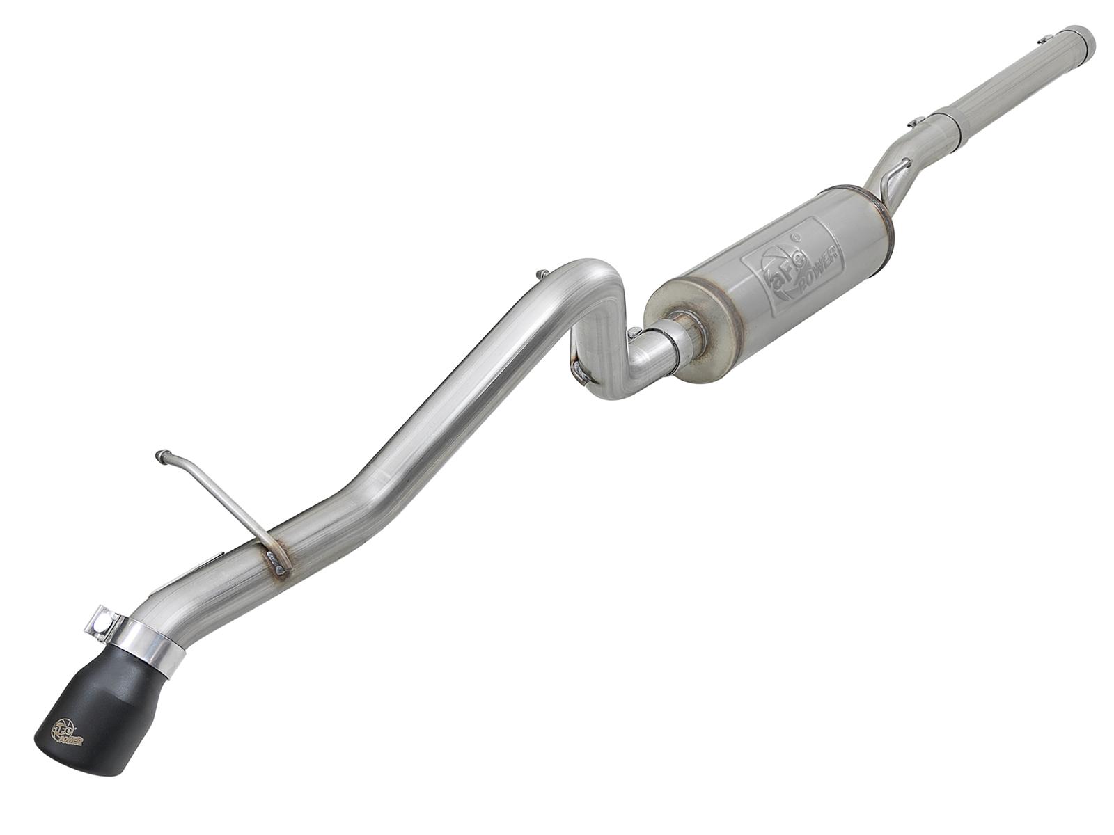 AFE MACH Force-Xp 2-1/2 IN 409 Stainless Steel Cat-Back Hi-Tuck Exhaust w/ Black Tip - 49-48057-B