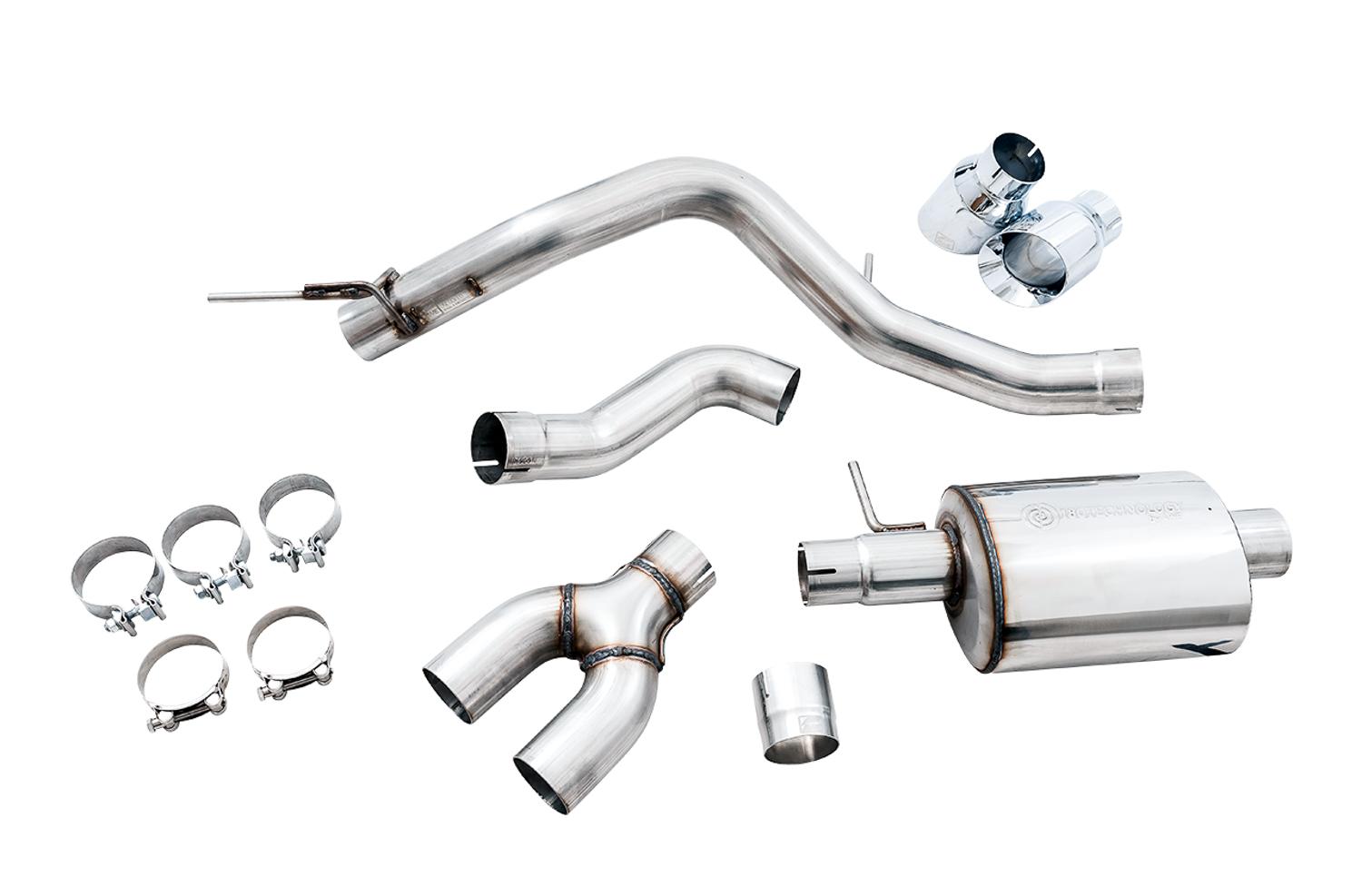 AWE 0FG Exhaust with BashGuard DUAL CHROME TIPS (2019-2021 Ranger) - 3015-22072