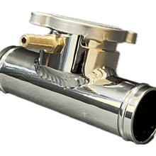 Fluidyne Remote Radiator filler neck, Aluminum Billet, Polished, 5'' length, 1-3/4'' hose size with cap - ACC.RFNPOL175