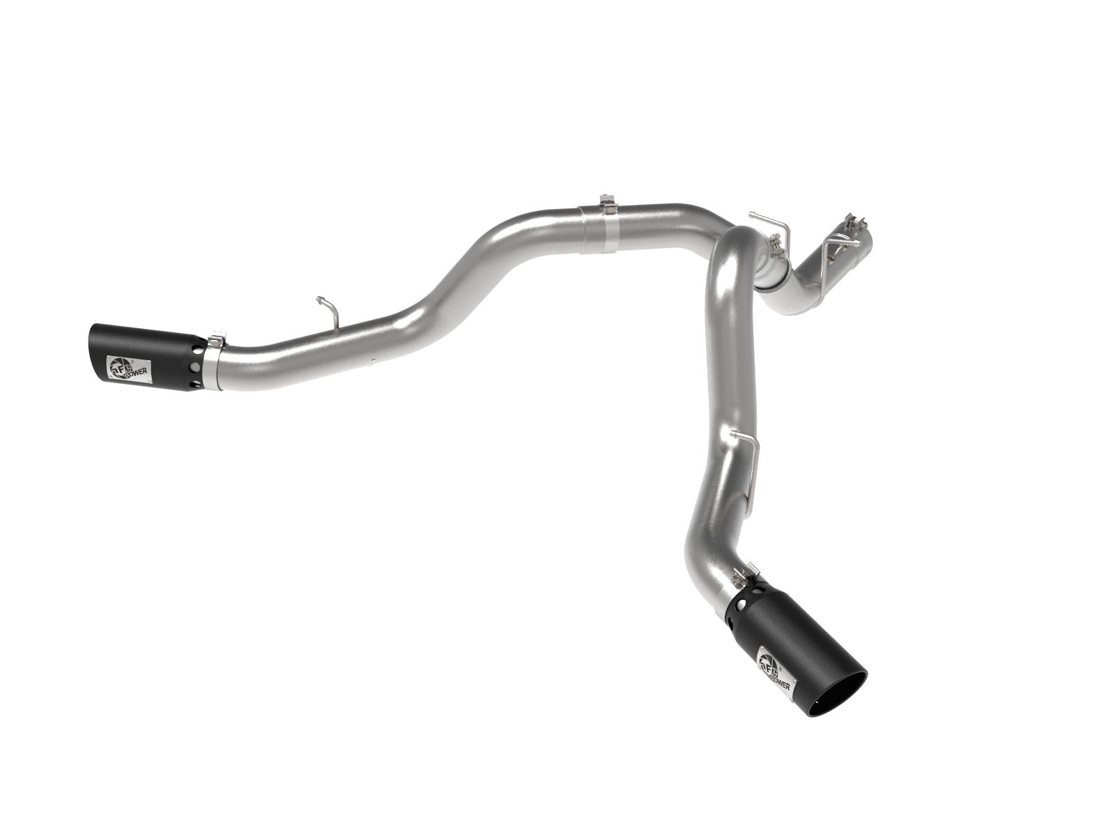 AFE Large Bore-HD 4 IN 409 Stainless Steel DPF-Back Exhaust System w/Black Tip (GM Diesel Trucks 2020 V8-6.6L (td) L5P) - 49-44126-B