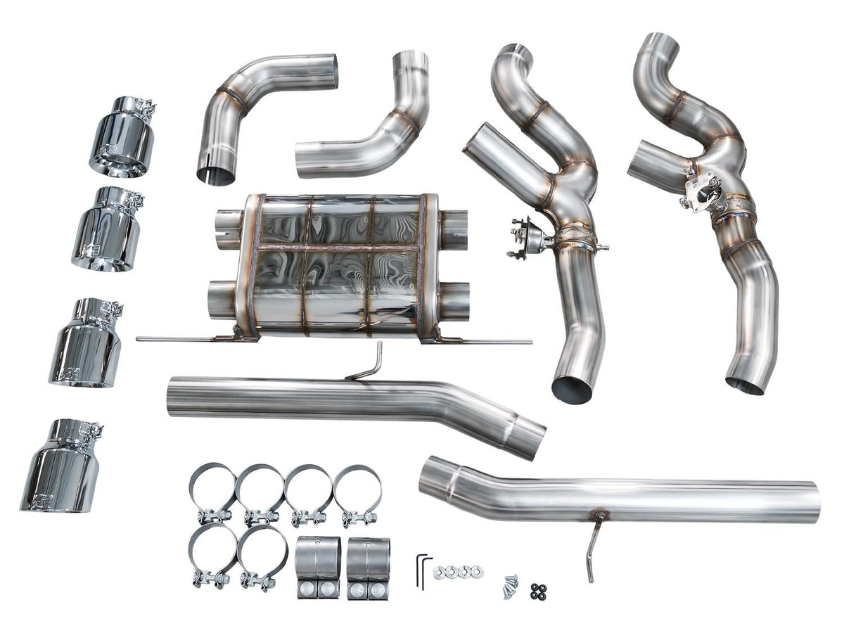 AWE SwitchPath Axleback Exhaust for BMW F97 X3M/F98 X4M - Chrome Silver Tips - 3025-42301