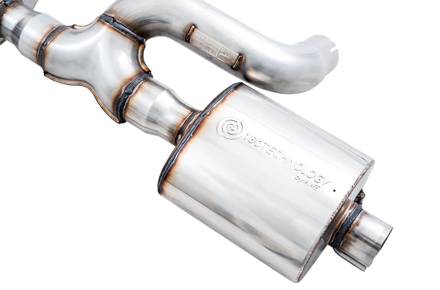 AWE Tread Edition Catback Single-Side Exhaust for Jeep JT 3.6L - Diamond Black Tip (2020-2021 Jeep Gladiator) - 3015-23103