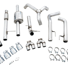 AWE 0FG Catback Split Rear Exit Exhaust for 4th Gen Silverado/Sierra 1500 5.3L (With Bumper Cutouts) - Quad Chrome Silver Tips - 3015-42201