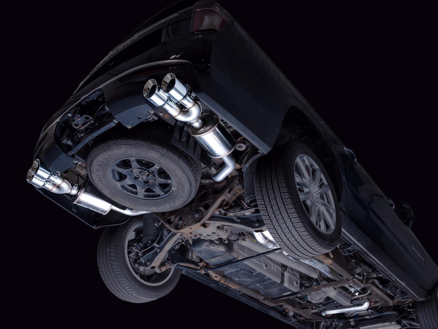AWE 0FG Catback Exhaust - Diamond Black Tips (2021+ Suburban/Yukon XL 6.2L) - 3015-43221