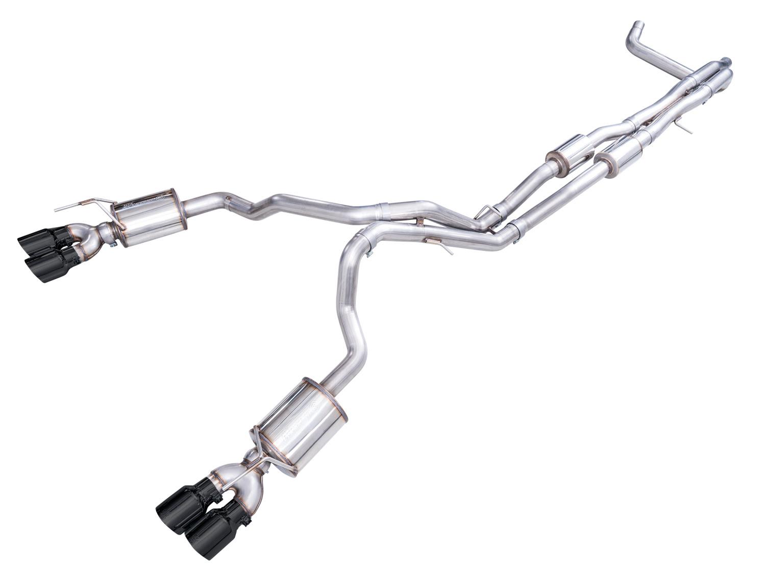 AWE 0FG Catback Exhaust - Diamond Black Tips (2021+ Suburban/Yukon XL 6.2L) - 3015-43221
