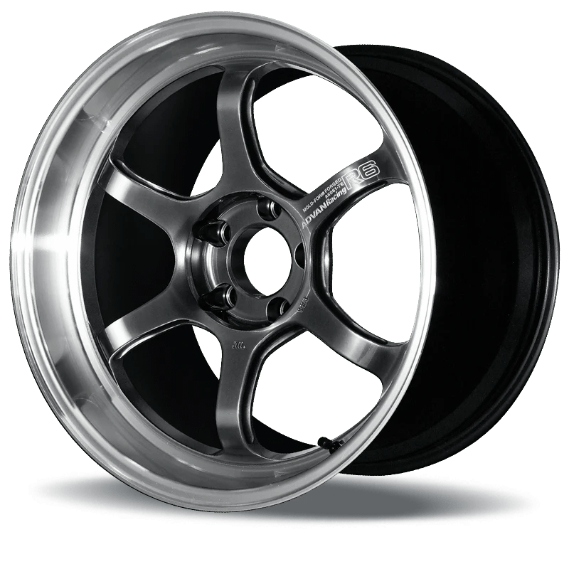Advan R6 20x10.5 +24mm 5-114.3 Machining & Racing Hyper Black Wheel - YA60L24EHB