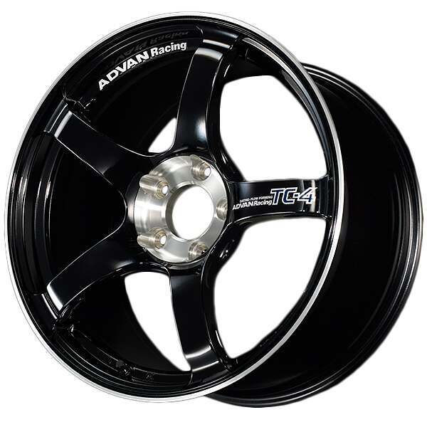 ADVAN RACING TC-4 SE 18X9.5 +45 5-100 RACING GLOSS BLACK & DIAMOND CUT - YADS8J45DBF