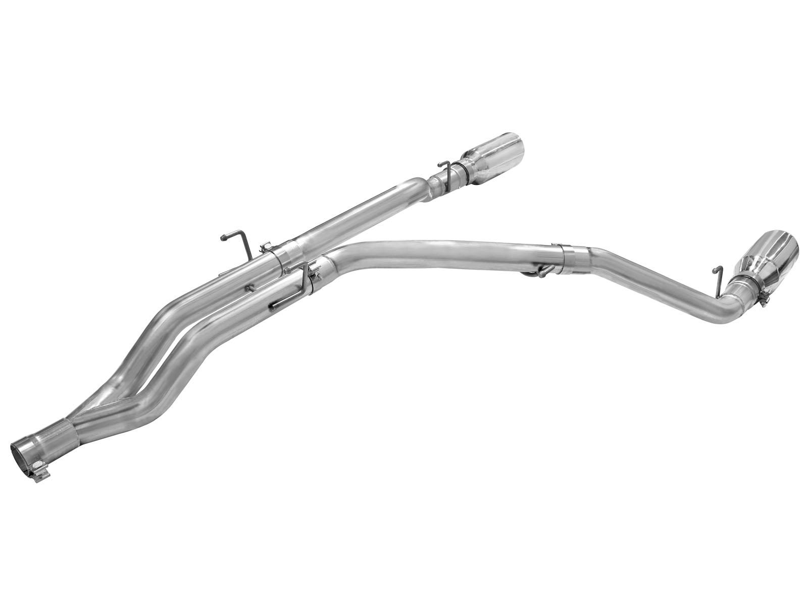 AFE Large Bore-HD 3 IN 409 Stainless Steel DPF-Back Exhaust System w/Polished Tip (2014-2019 1500, 1500 Classic) - 49-42044-P
