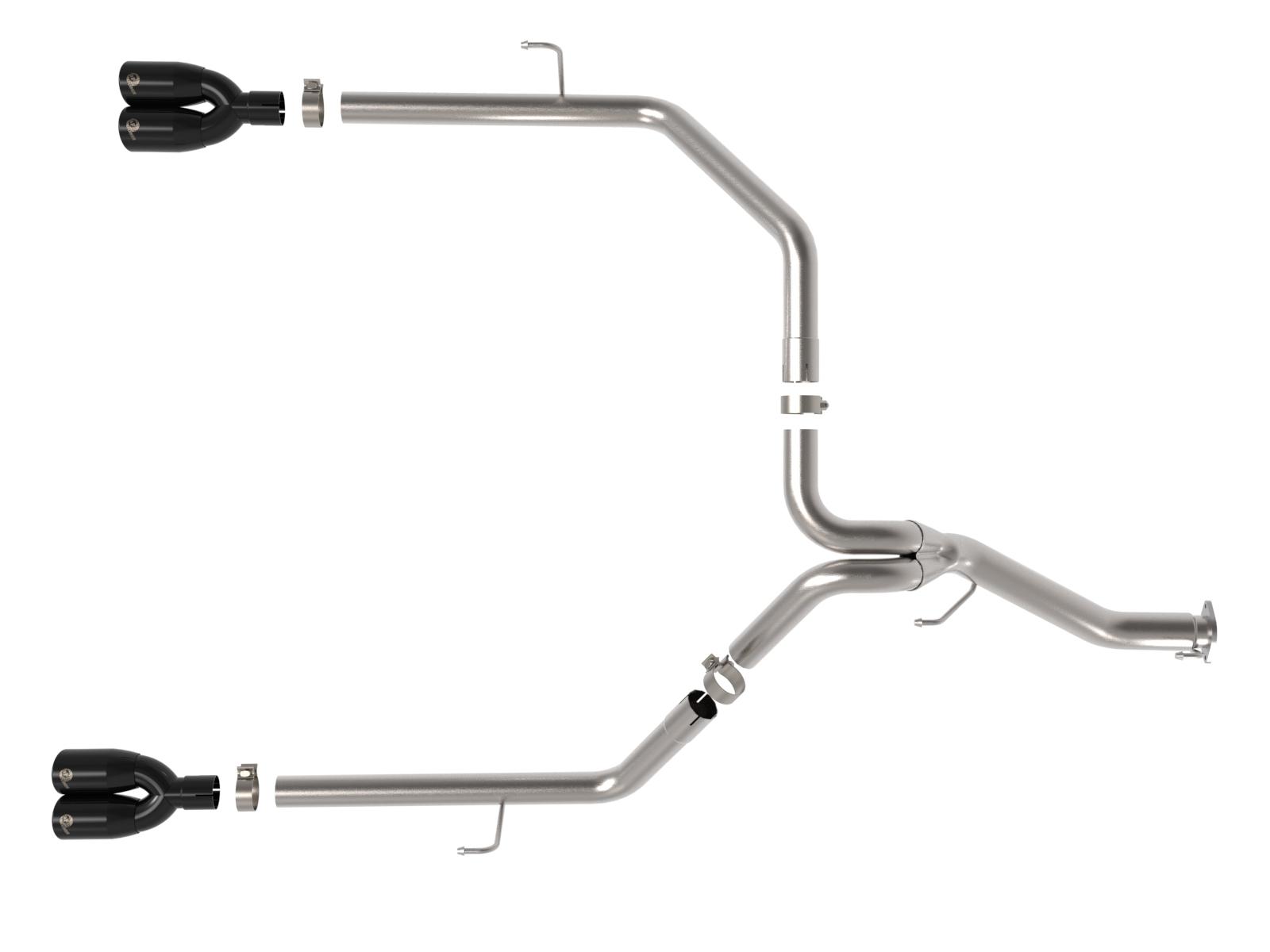 aFe Vulcan Series 3" to 2.5" 304 Stainless Steel DPF-Back Exhaust System - Black Tips (2021 Jeep Gladiator V6 3.0L (td)) - 49-38095-B