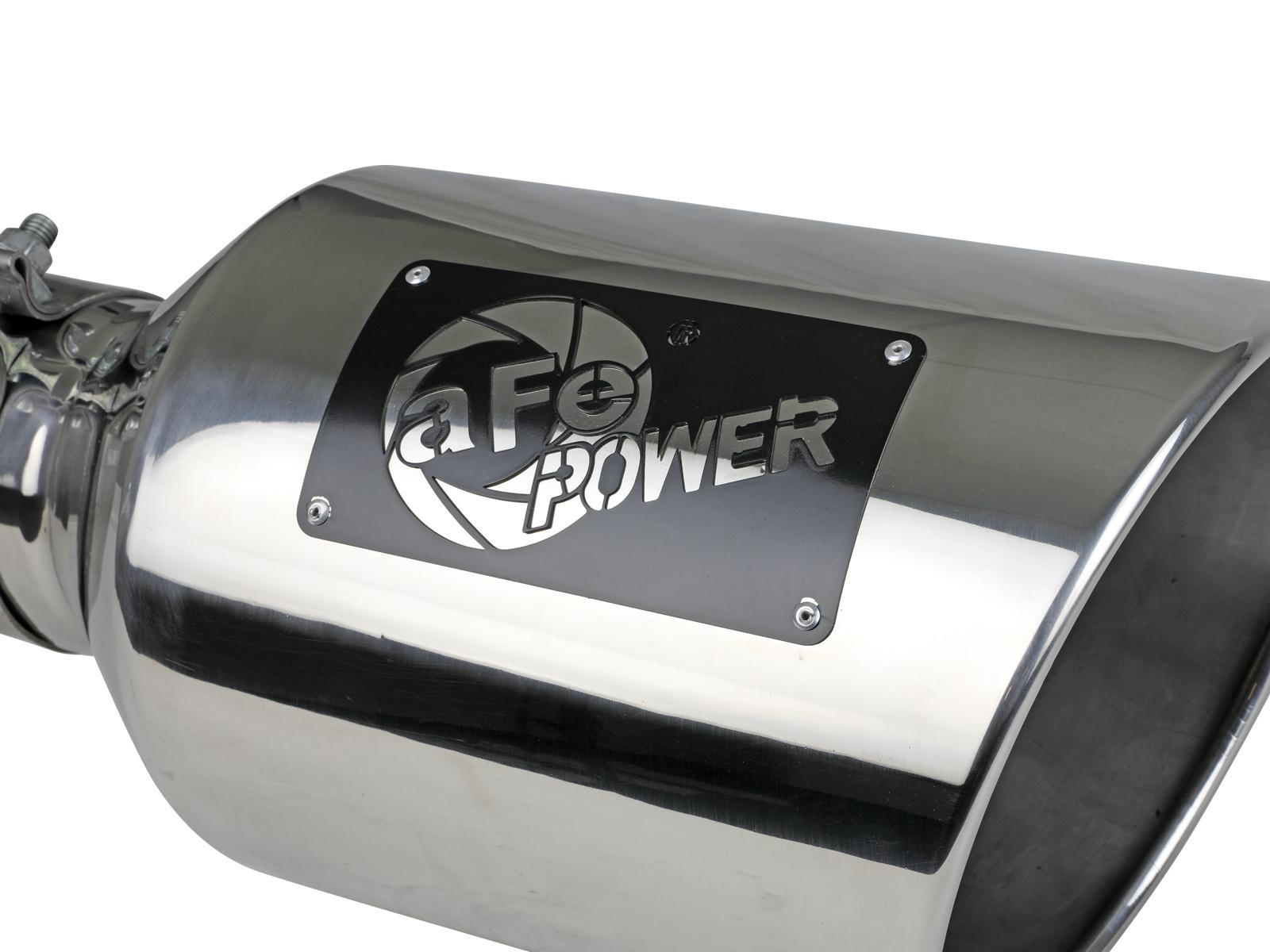 AFE MACH Force-Xp 304 Stainless Steel Clamp-on Exhaust Tip Polished (4 IN Inlet x 8 IN Outlet x 15 IN L) - 49T40801-P15