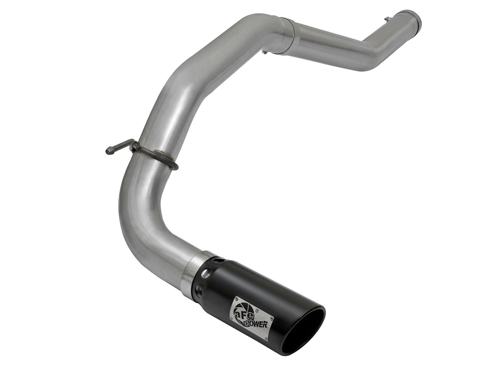AFE Large Bore-HD 4 IN DPF-Back Stainless Steel Exhaust System w/Black Tip (2016-2019 Titan XD) - 49-46113-B