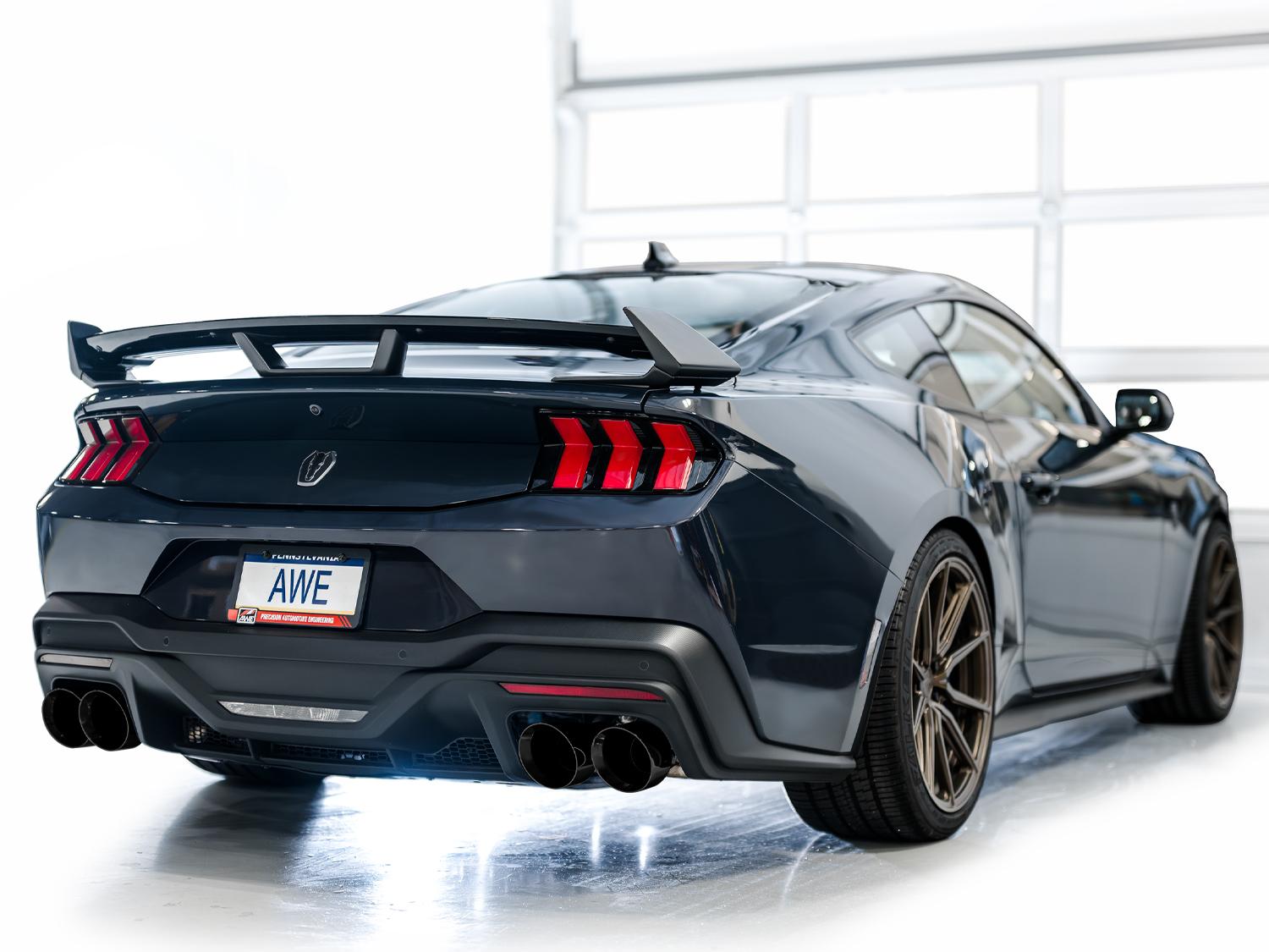 AWE SwitchPath Catback Exhaust - Quad Diamond Black Tips (2024-2026 Mustang Dark Horse) - 3025-43375