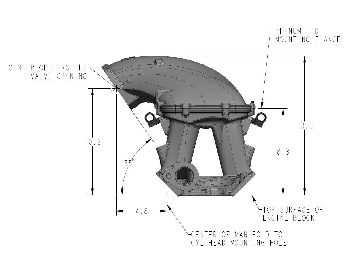 Holley 300-306 Mfld Kit, Ford 302W Hi-Ram 95Mm Side
