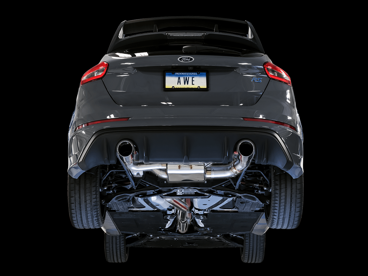 AWE 3025-33024 2016-2018 Focus RS Switchpath Catback Exhaust with Diamond Black Tips