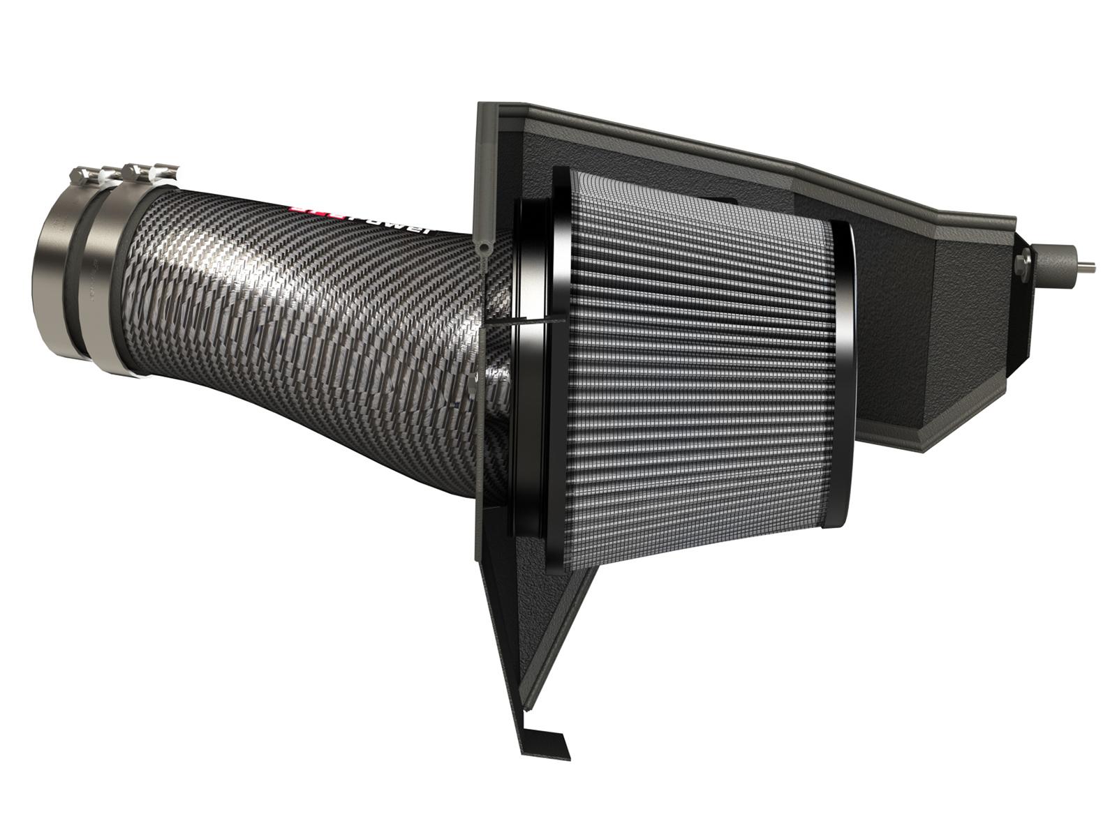 AFE Track Series Stage-2 Carbon Fiber Intake System w/ Pro DRY S Media (2011-2021 300, Challenger, Charger) - 51-12172-C