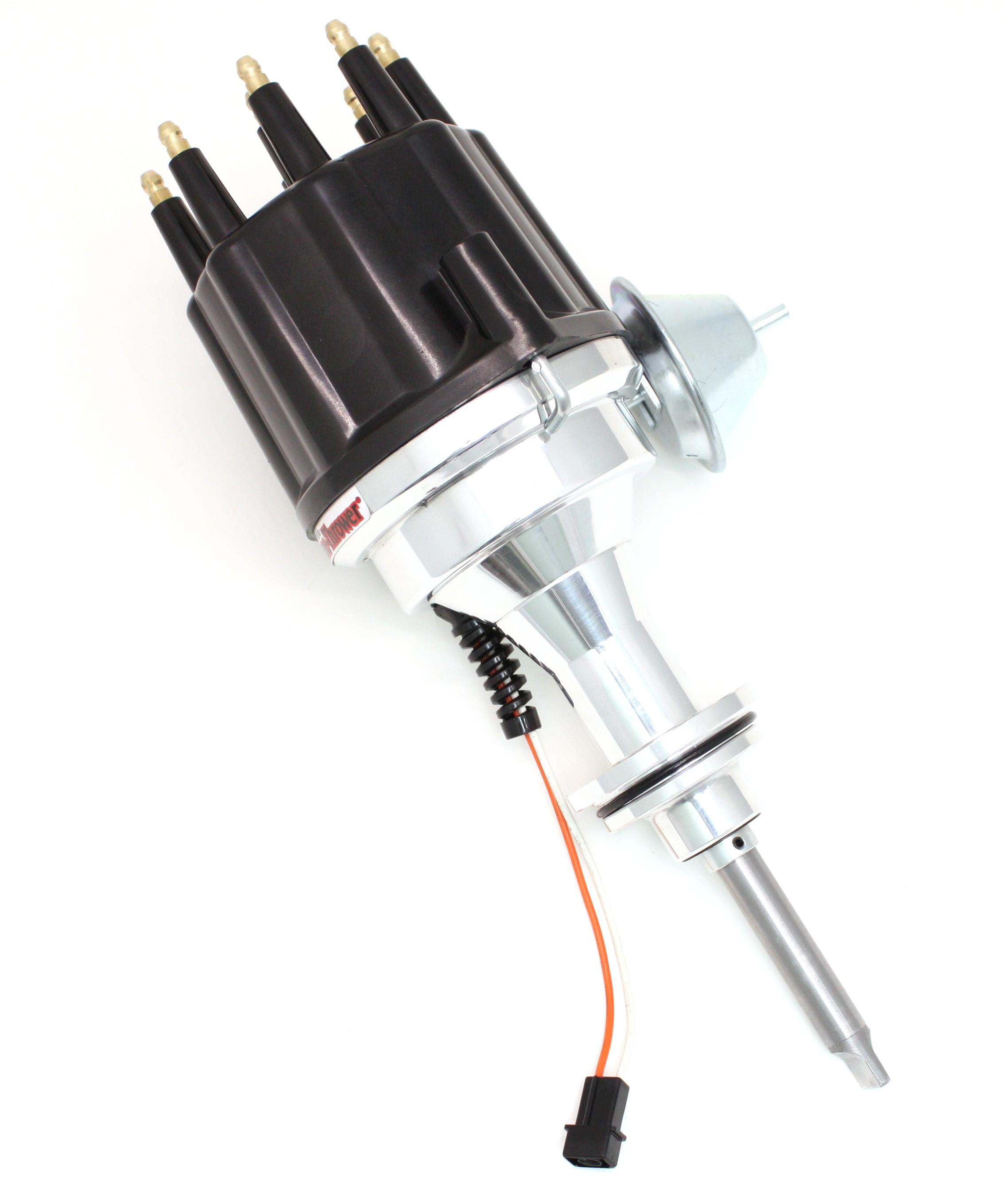 Pertronix D343710 Flame-Thrower Electronic Distributor Billet Magnetic Trigger Chrysler/Dodge/Plymouth 413-440 & 426 Hemi Black Male Cap Vacuum Advance - D343710