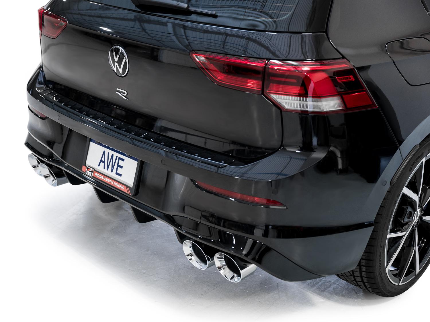 AWE Touring Edition Exhaust for Volkswagen MK8 Golf R - Chrome Silver Tips - 3015-42658