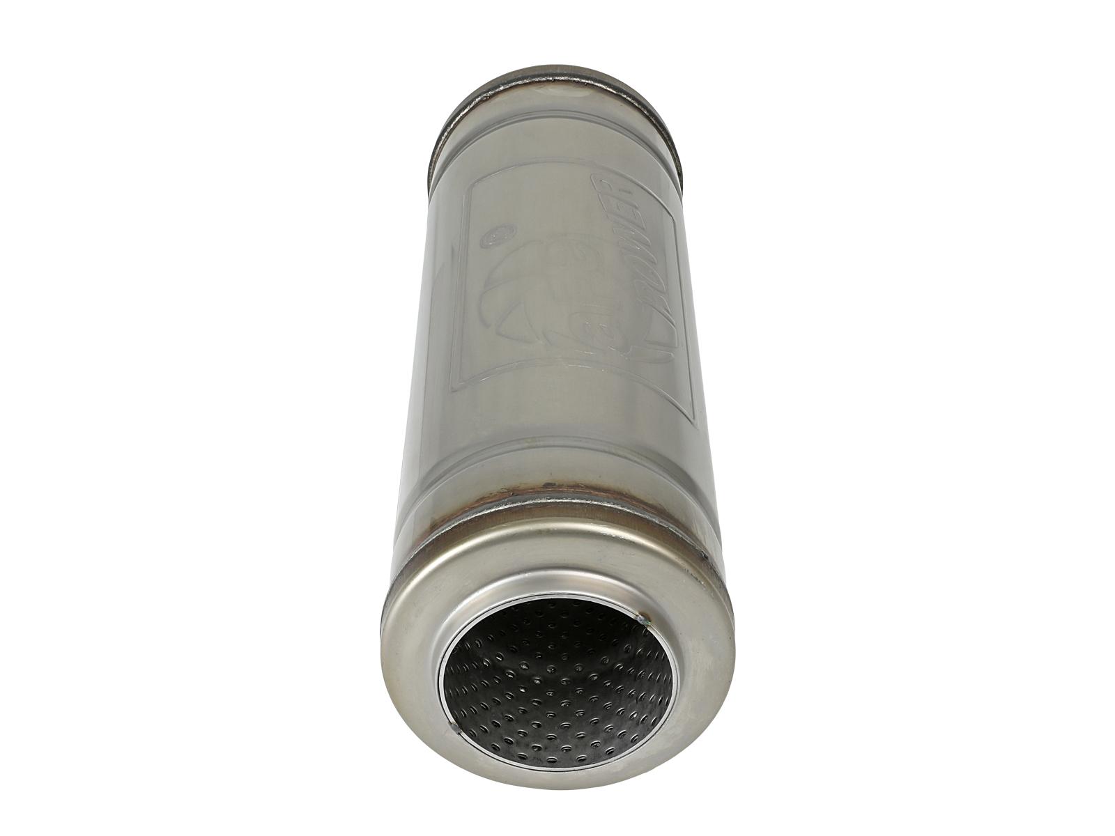 AFE MACH Force-Xp 304 Stainless Steel Muffler (3 IN ID Center/Center x 5 IN Dia. x 14 IN L - Round Body) - 49M30049