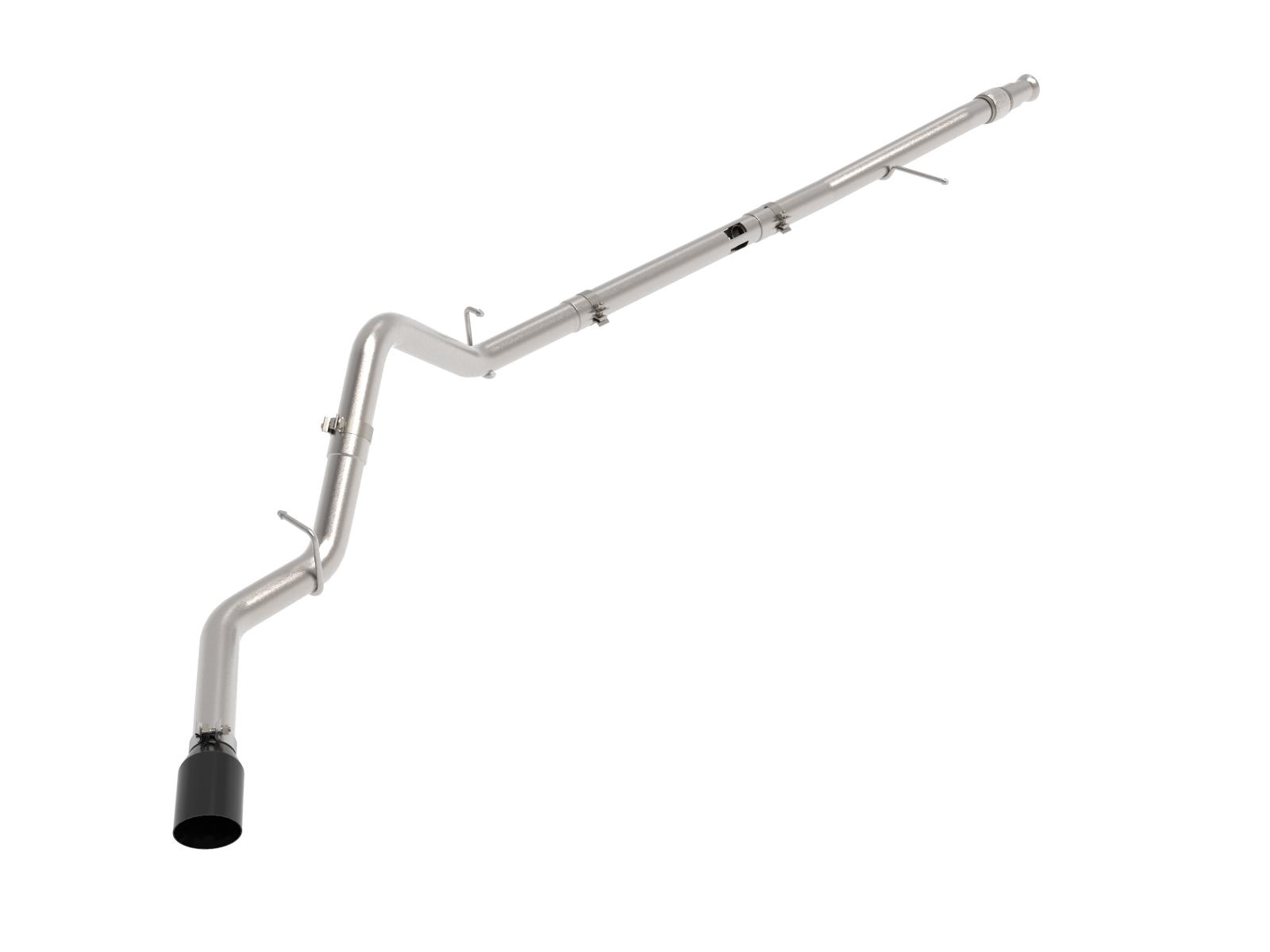 AFE Large Bore-HD 3 IN 409 Stainless Steel DPF-Back Exhaust System w/Black Tip (GM Trucks 20-21 L6-3.0L (td) LM2) - 49-44128-B