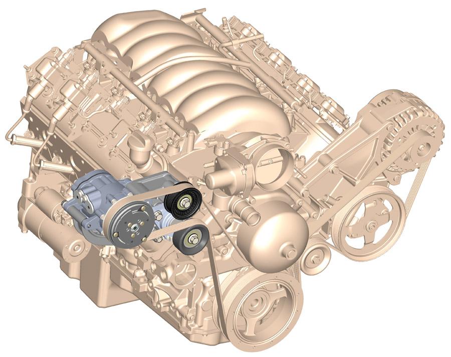 Holley LS A/C Accessory Drive Kit - Includes SD7 A/C Compressor, Tensioner, &amp; Pulleys.  - 20-142