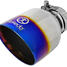 AFE Takeda 3 IN to 2-1/2 IN 304 Stainless Steel Cat-Back Exhaust w/ Blue Flame Tip (Hyundai Veloster 19-20 L4-1.6L (t)) - 49-37011-L
