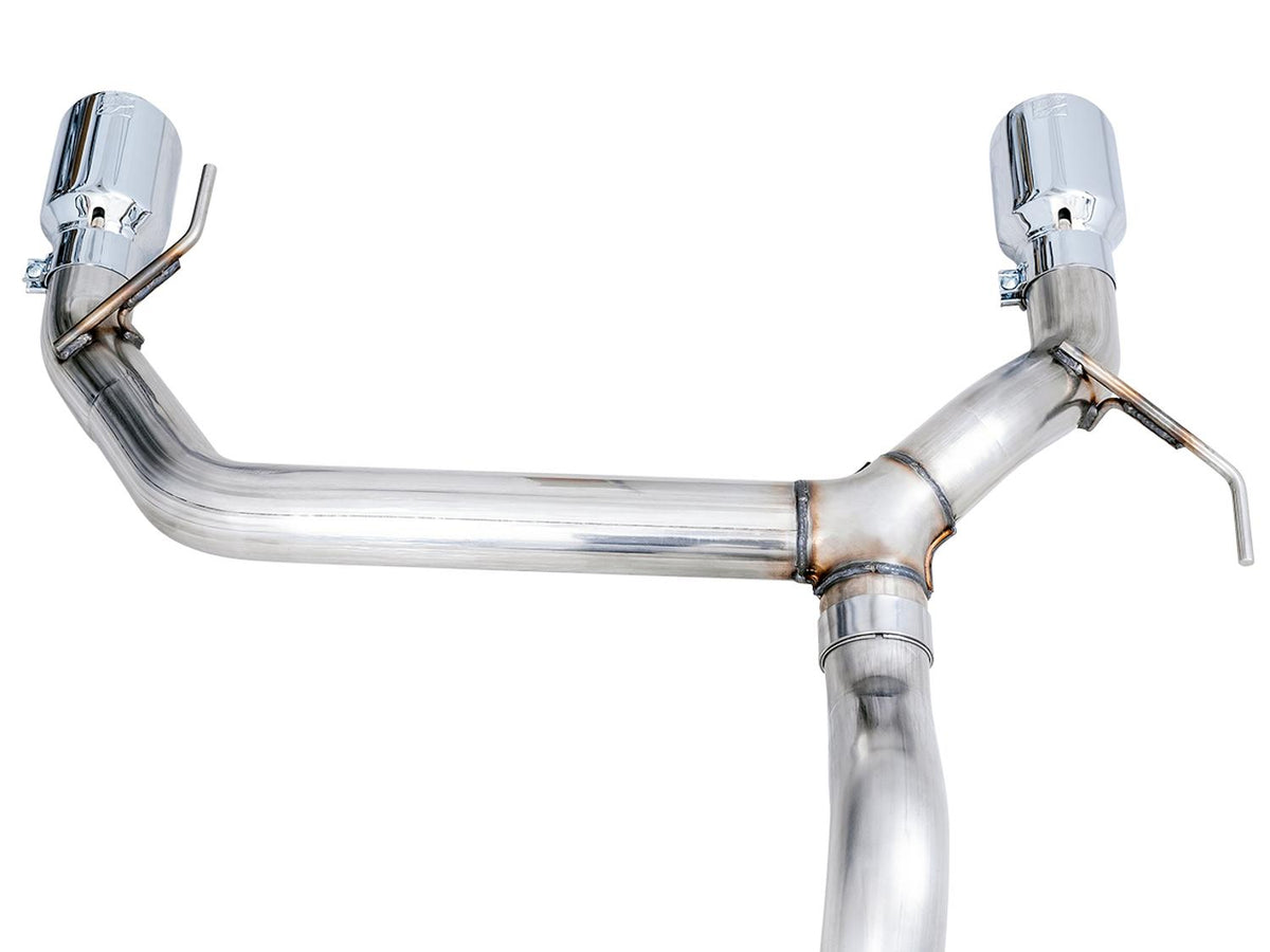 AWE 0FG 3" Catback Exhaust with BashGuard (2021-2025 Ford Bronco 2.3L / 2.7L) - Dual 4.5" Chrome Silver Tips - 3015-32456