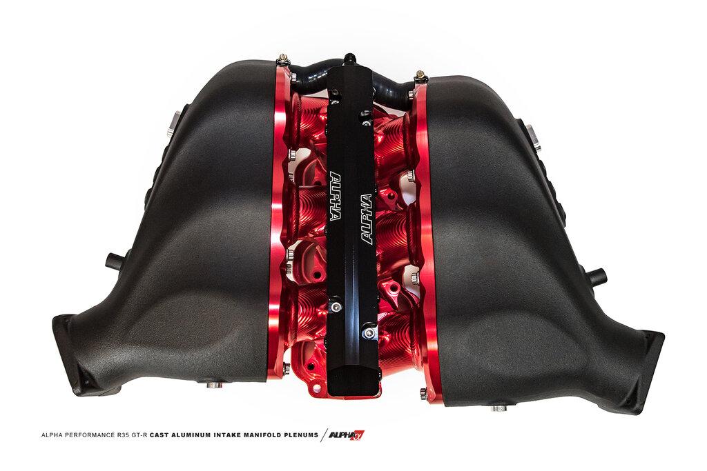AMS Performance R35 Intake Manifold With Cast Plenums - Triple Fuel Rail (18 Injectors), Blue - ALP.07.08.0101-92