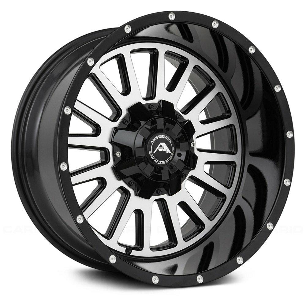 American Off-Road 20x10 A105 Wheel - 6x135/6x139.7 (6x5.5) Bolt, -24 ET, Black Machine Face - A10520A063539-24BMF
