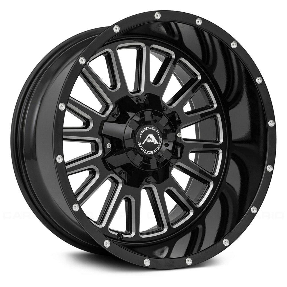 American Off-Road 20x12 A105 Wheel - 6x5.5 (6x139.7) Bolt, -44 ET, Black Milled Spoke - A10520A2xxx-44BMI-639
