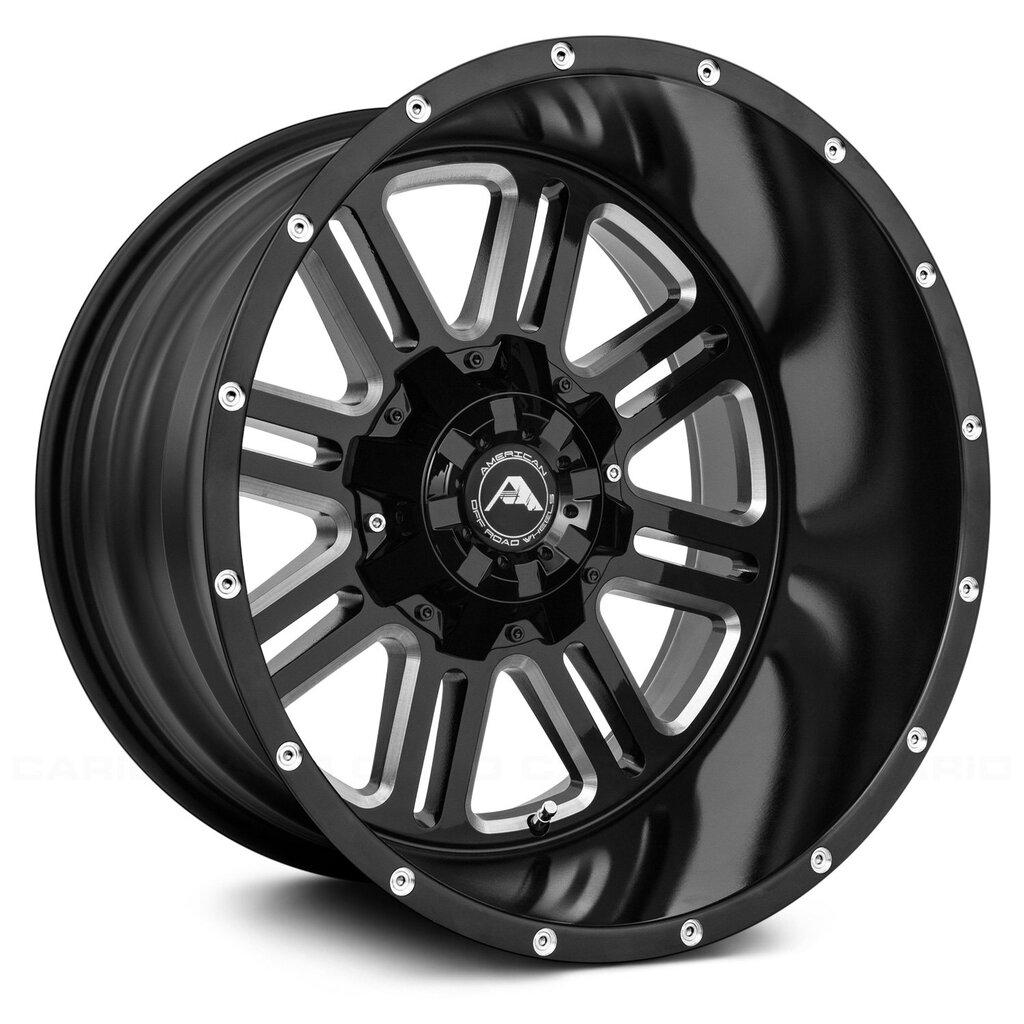 American Off-Road 20x10 A106 Wheel - 6x5 (6x127) Bolt, -24 ET, Black Milled Spoke - A10620A0xxx-24BMI-627