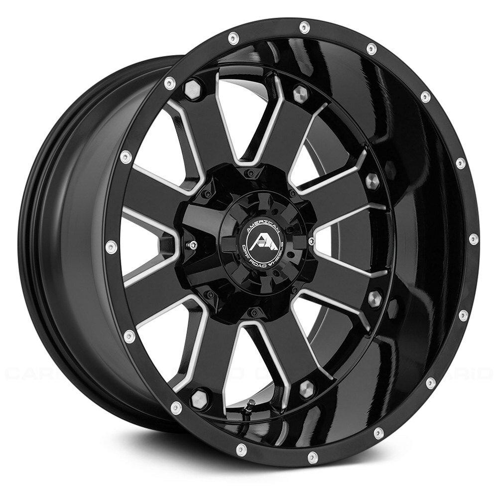 American Off-Road 20x12 A108 Wheel - 6x120 Bolt, -44 ET, Black Milled Spoke - A10820A2xxx-44BMI-620