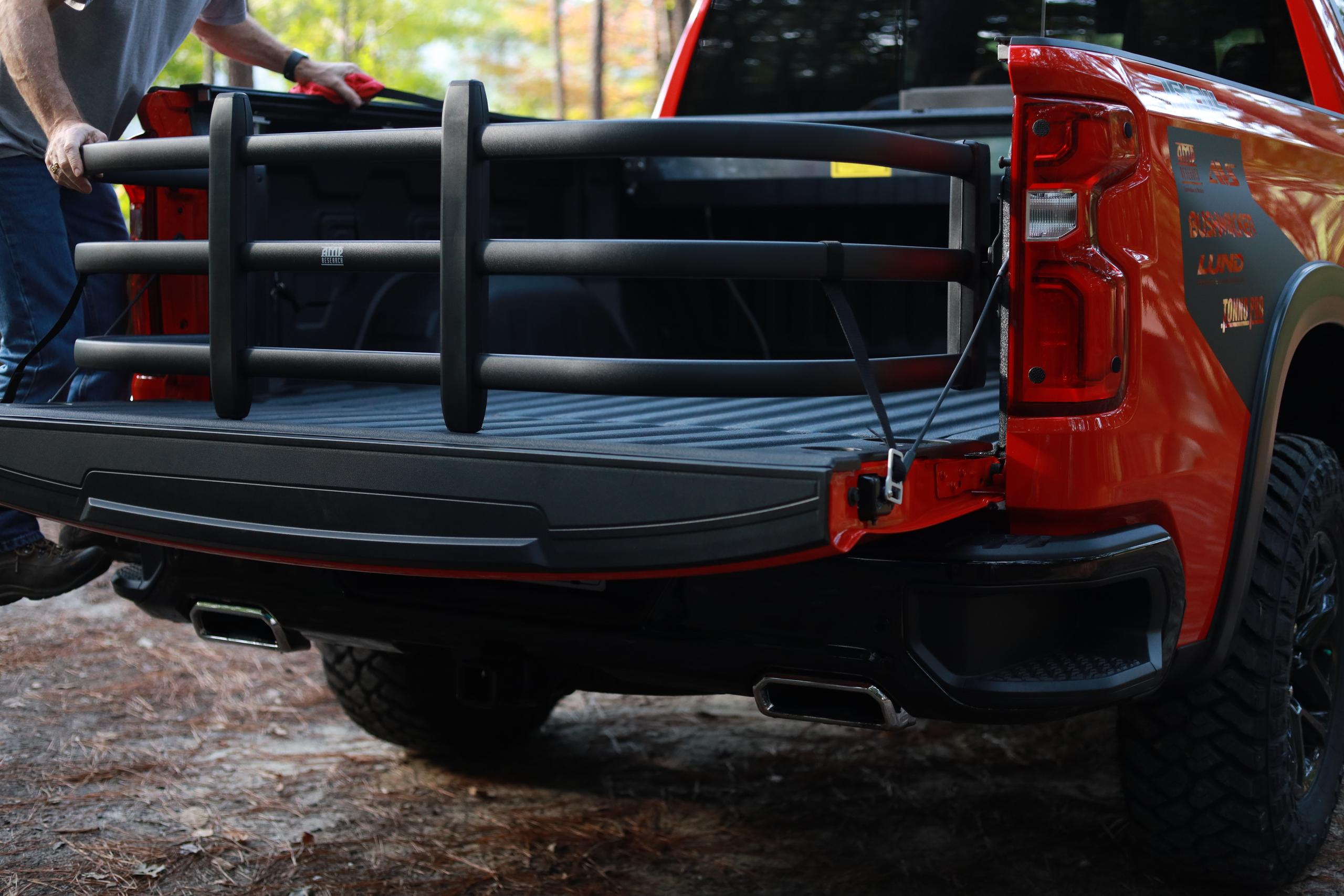 AMP Research BedXtender HD Max U-Shape Design - Black (2019-2021 Sierra 1500, Sierra 2500 HD, Sierra 3500 HD, Silverado 1500, Silverado 2500 HD, Silverado 3500 HD) - 74841-01A