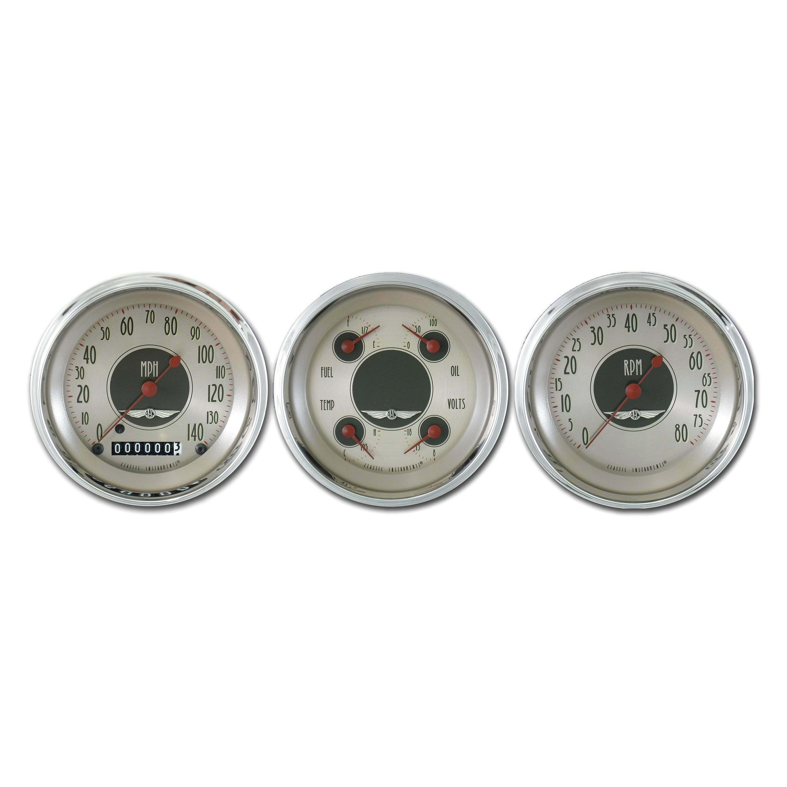 Classic Instruments American Nickel 3 Gauge Set - AN03SHC