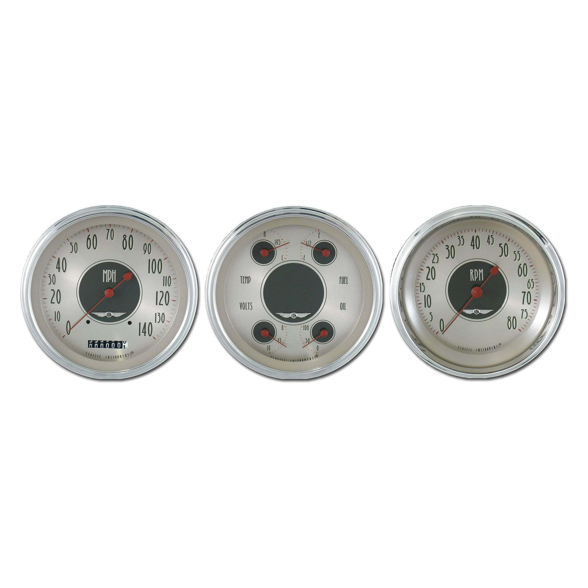 Classic Instruments American Nickel 3 Gauge Set - AN53SLC