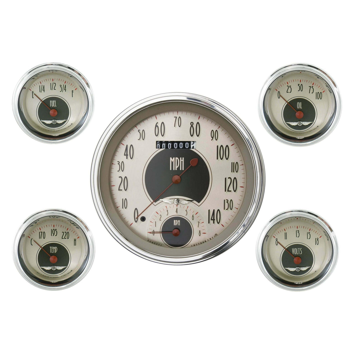Classic Instruments American Nickel 5 Gauge Set - AN65SLC