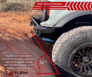 Turn Offroad 2021+ Ford Bronco Front Bumper Package | Bumper | Skid Plate | Winch Mount | Bull Bar - FB1-M1P