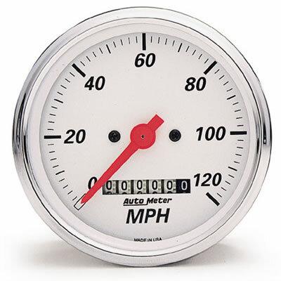 Auto Meter 3-1/8" SPEEDOMETER, 0-120 MPH, ARCTIC WHITE - 1388