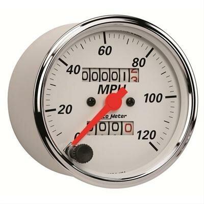 Auto Meter 3-1/8" SPEEDOMETER, 0-120 MPH, ARCTIC WHITE - 1396