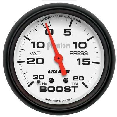 Auto Meter 2-5/8" BOOST/VACUUM, 30 IN HG/20 PSI, PHANTOM - 5801