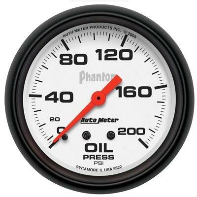 Auto Meter 2-5/8" OIL PRESSURE, 0-200 PSI, PHANTOM - 5822
