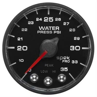 Auto Meter 2-1/16" WATER PRESSURE, 0-35 PSI, SPEK-PRO, BLACK/BLACK, ECU - P543328-N1