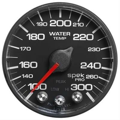 Auto Meter 2-1/16" WATER TEMPERATURE, 100-300 °F, SPEK-PRO, BLACK/BLACK, ECU - P546328-N1